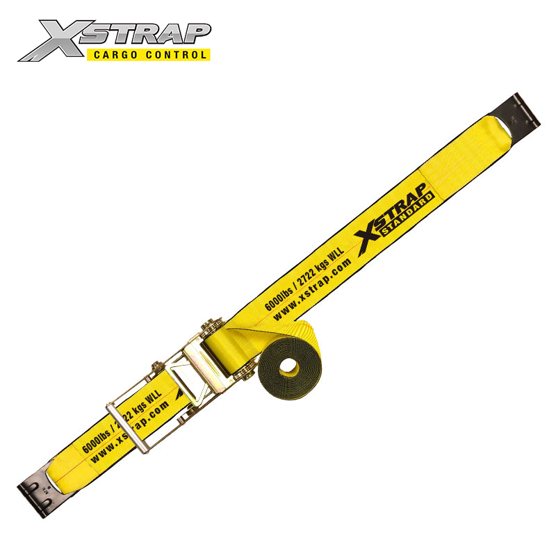 61718 - Sangles à cliquet de 4 pouces avec crochets plats