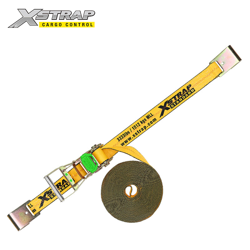 61728 - Sangles à cliquet de 2 pouces avec longue poignée large et serre-bande - crochets plats