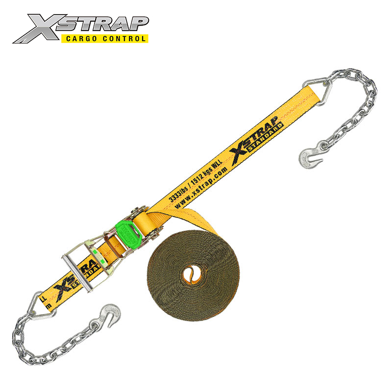 61729 - Sangles à cliquet de 2 pouces avec longue poignée large et serre-bande - ancres en chaîne