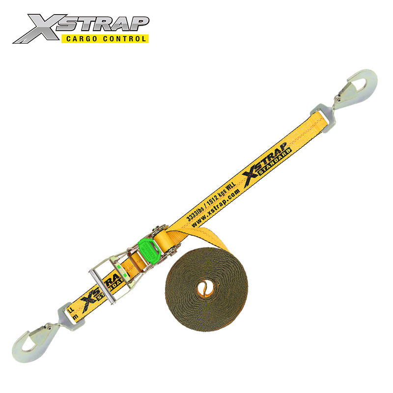 61731 - Sangles à cliquet de 2 pouces avec longue poignée large et serre-bande - crochets à enclenchement plat torsadés