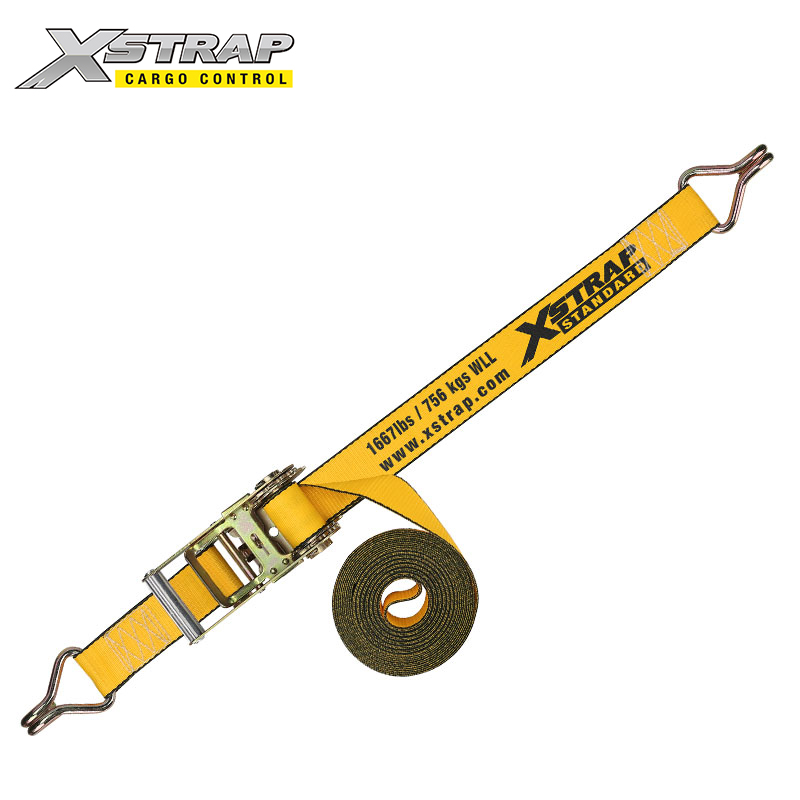 61733 - Sangles à cliquet de 2 pouces avec poignée standard et crochets en J