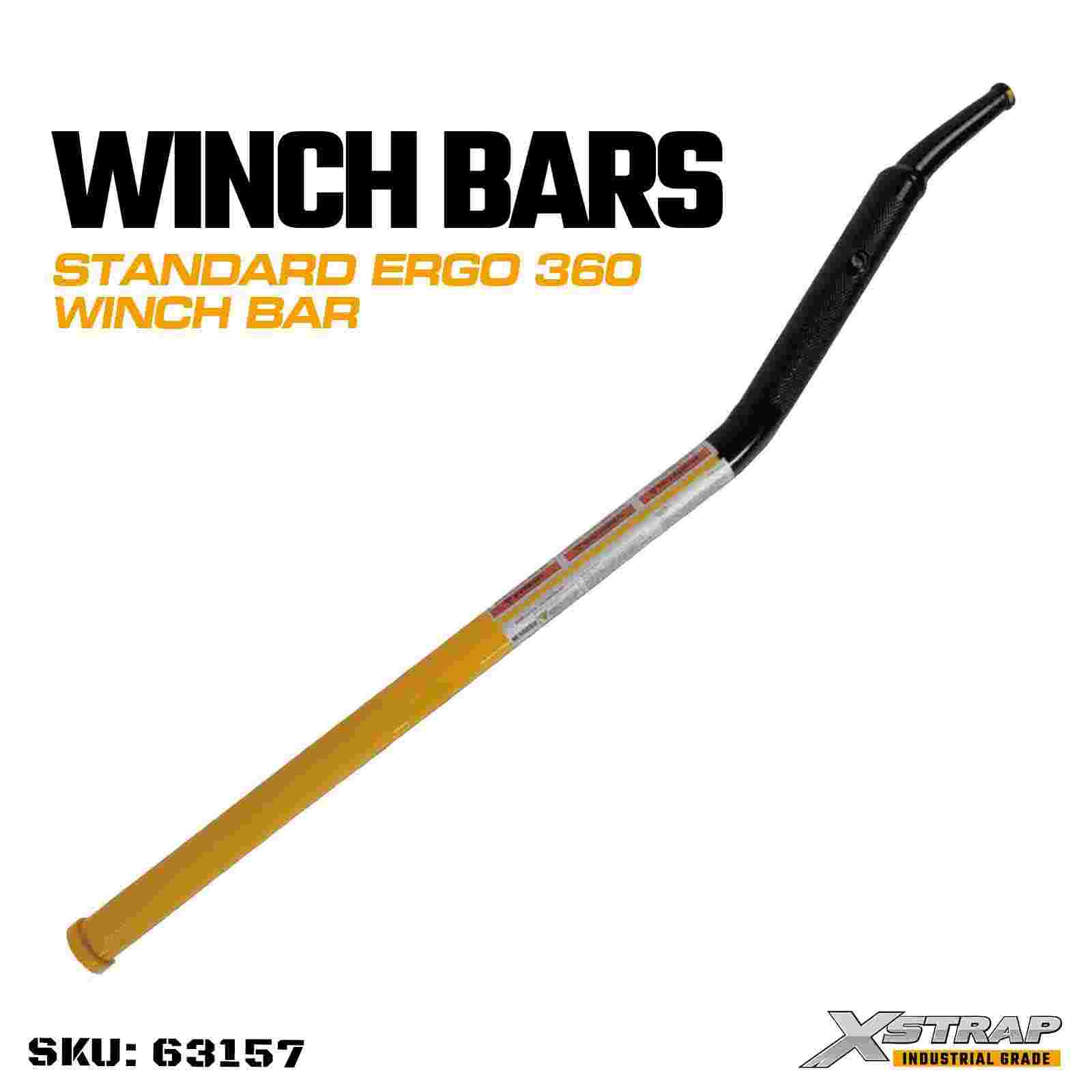 Xstrap 63157 Barre de treuil Ergo 360 standard de 86,4 cm, tête rotative, poignée antidérapante robuste en acier au carbone