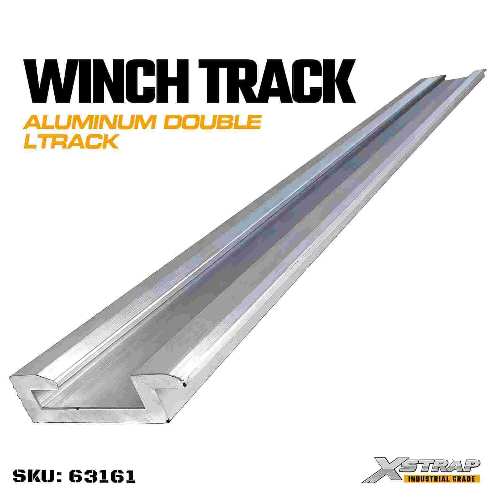 Xstrap 63161 Rail double en aluminium (3 m) pour treuils coulissants double L à profil bas, montage à souder