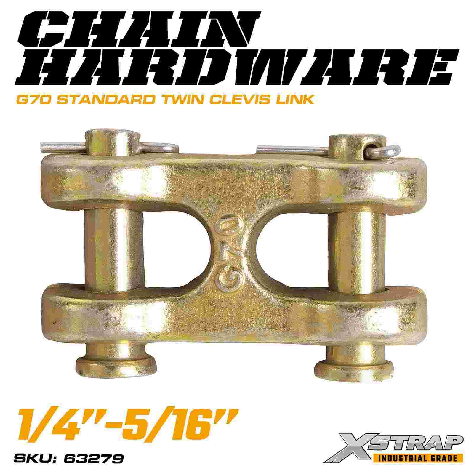 Xstrap 63279 Connecteur de chaîne robuste à double chape standard G70 1/4